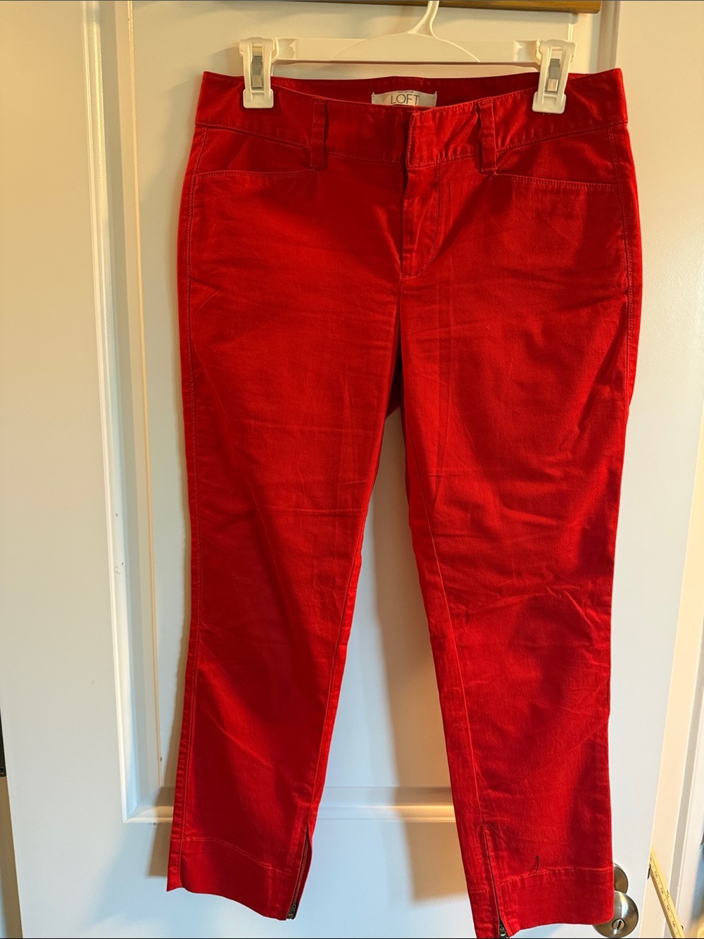 🥳 5 for $25 BUNDLE LOFT Bright Red Ankle Zip Straight Pants